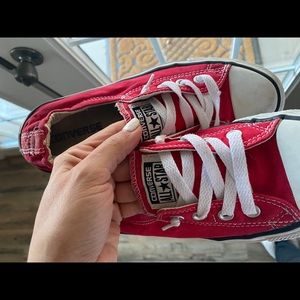Red Converse Slip ons